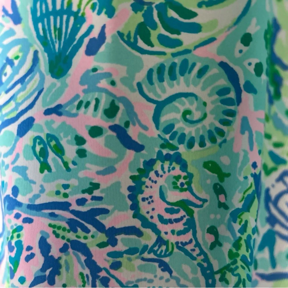 Lilly Pulitzer X Meryl Bra Tank Top Womens SMALL or MED Surf Blue Soleil $118